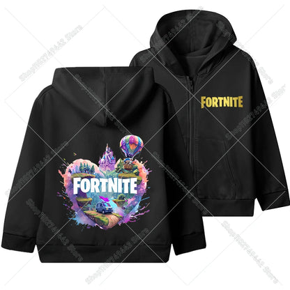 Hot Game Fortnites Zipper Hoodies Kids Hooded Jacket Children Thin Sweatshirt Autumn Long Sleeve Boy Clothing  Casual Hood Coat