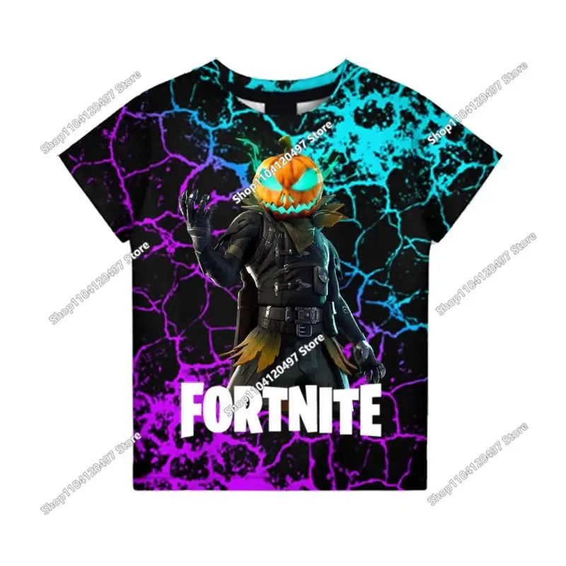 Anime Fortnite T-Shirts Girl Clothing T Shirt Boys White Cartoon Tees Baby Summer Shirts Cute Printed Tops Costume