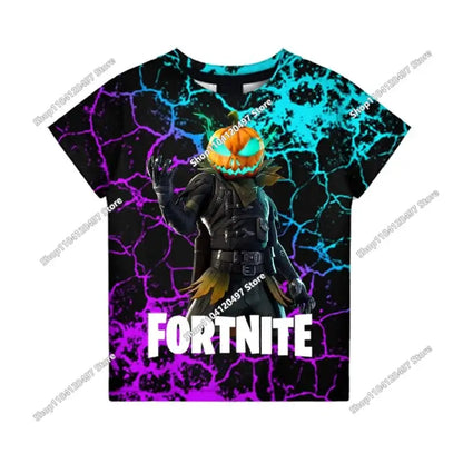 Anime Fortnite T-Shirts Girl Clothing T Shirt Boys White Cartoon Tees Baby Summer Shirts Cute Printed Tops Costume