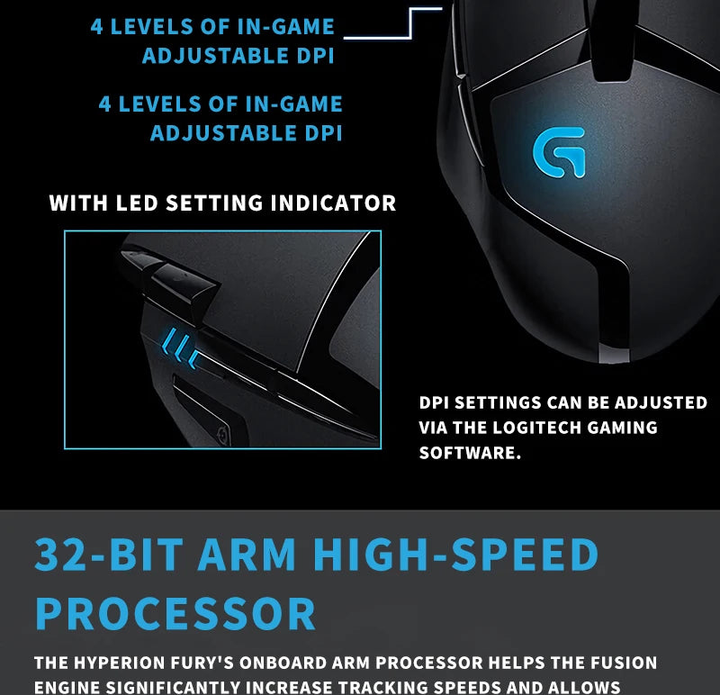 Logitech (G) G402 herní myš drátová myš pro e-sport mechanická myš s programovatelnými makry pro CSGO, PUBG a kompetitivní hraní