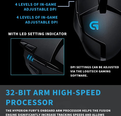Logitech (G) G402 herní myš drátová myš pro e-sport mechanická myš s programovatelnými makry pro CSGO, PUBG a kompetitivní hraní