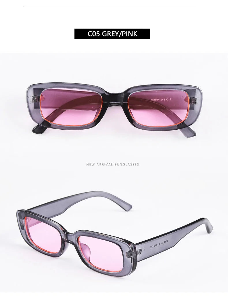 New Small Sunglasses Women Men Trendy Vintage Brand Designer Hip Hop Square Green Sun Glasses Female Eyewear UV400