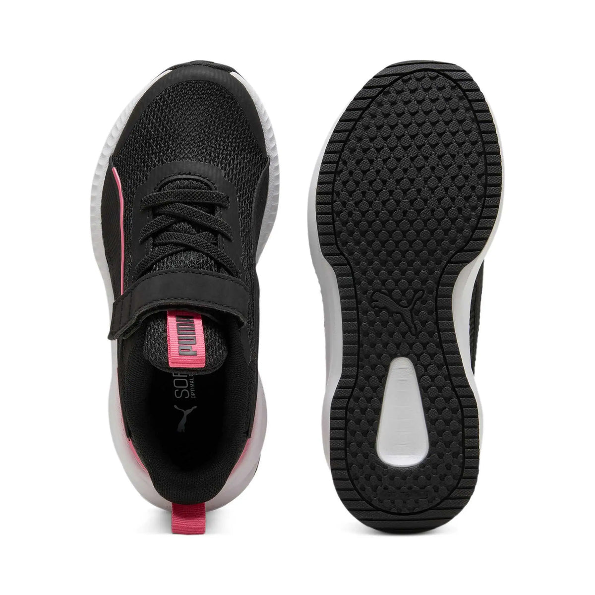 Baskets Puma Flyer 3 AC+ pour enfants, noir et rose, Magic Rose, blanc, 401527-03