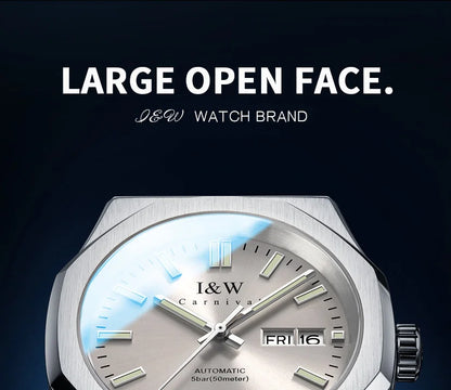 CARNIVAL Mens Mechanical Watch Brand Luxury Sapphire NH36 Movement Automatic Wrist Watches 50m Waterproof for Men Reloj Hombre