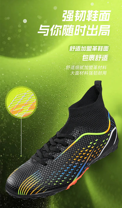 Men's Outdoor Football Boots FG/TF Professional Training Soccer Shoes Cleats Turf Futsal Match Grass Unisex Non-Slip Breathable