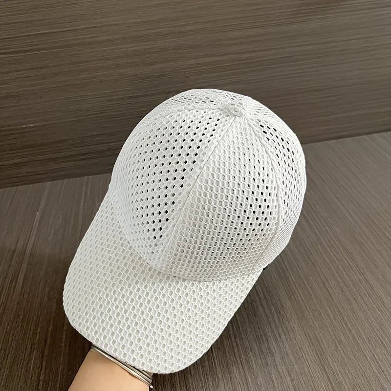 Casquette de baseball décontractée en maille pour l'extérieur – Chapeau d'été simple, fin et respirant pour femmes et hommes