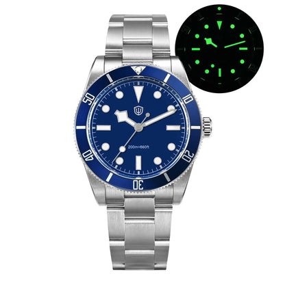 Watchdives WD7922 BB54 Watch VH31 Sweep Second Movement Sapphire Crystal 20bar Waterproof C3 Luminous 37mm Vintage Watches
