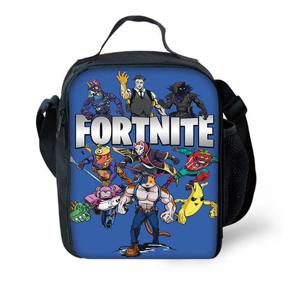 Детска голяма изолирана чанта F-FortniteS с голям капацитет за момчета и момичета, ученици, за пикник на открито, многократна термо хладилна кутия за обяд