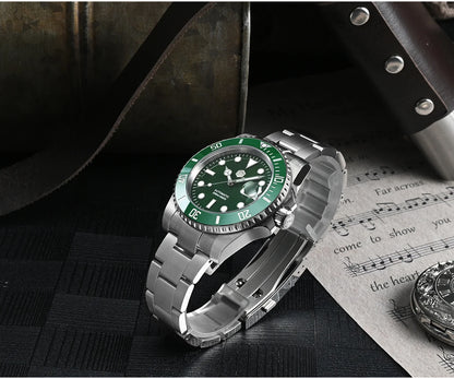 San Martin Watch New Upgraded Sub Men PT5000 ST2130 Automatic Diving Watches with Ceramic Bezel 200m Waterproof Sapphire SN0017G