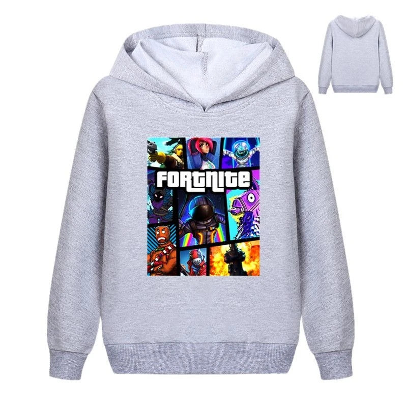 Hanorace pentru copii cu imprimeu Fortnite, costum confortabil cu design animat, bluze lejere cu mânecă lungă, haine de toamnă-iarnă