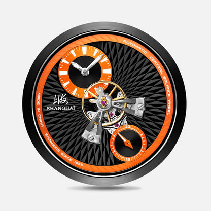 Shanghai Watch Sky Dome Center Flywheel Men's Watches Luminous Automatic Mechanical Wristwatch 50M Water-resistance Watches 2101
