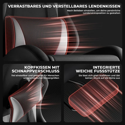 Ergonomic Gaming Chair Office Chair with Lumbar Support, Adjustable Height, 360° Swivel Computer Desk Chair with Comfortable Cushion