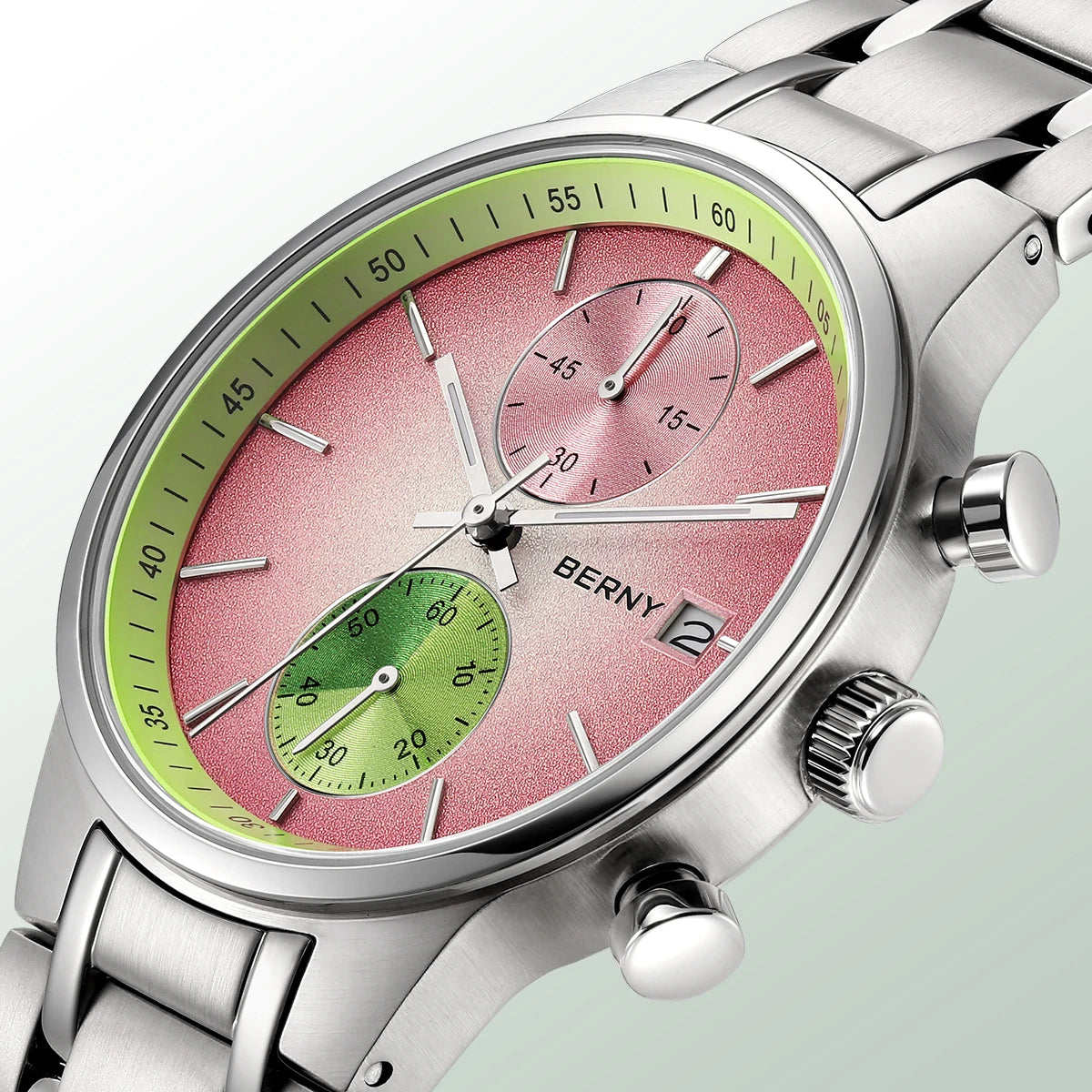 BERNY Watches for Men Fashion Casual Multi-function Chronograph Quartz Men's Watch Luminous Date Colorful Sports Wristwatch