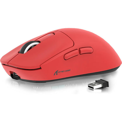 ATTACK SHARK X3 kabellose Gaming-Maus PixArt PAW3395 49g SUPERLIGHT, BT/2.4G kabellos/kabelgebunden, 6 einstellbare DPI-Stufen bis zu 26000