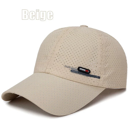 Summer New Breathable Perforated Quick-Drying Hat For Men Fishing Sun Protection Baseball Cap Cycling Travel Sports Hat
