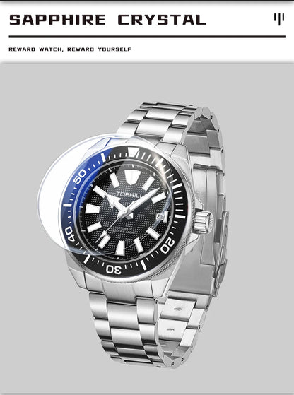 TOPHILL Men's Automatic Watches Men Dive Watch 300m Waterproof Mechanical Wristwatch NH35 Super Luminous Clocks Sapphire Mirror