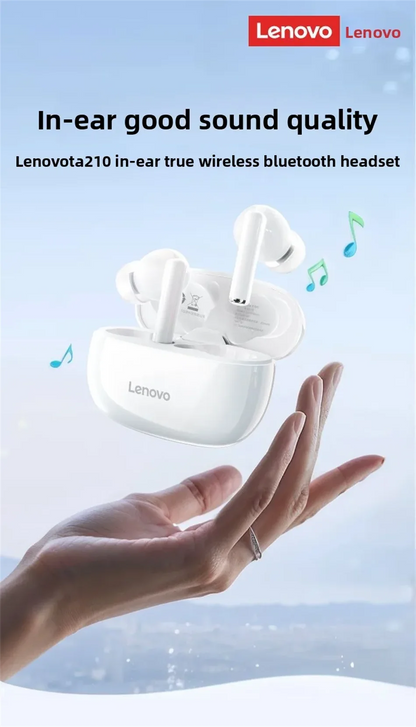Lenovo TA210 – écouteurs sans fil Bluetooth, microphone intégré, Port de chargement, isolation du bruit, casque confortable sur l'oreille, C, nouveau