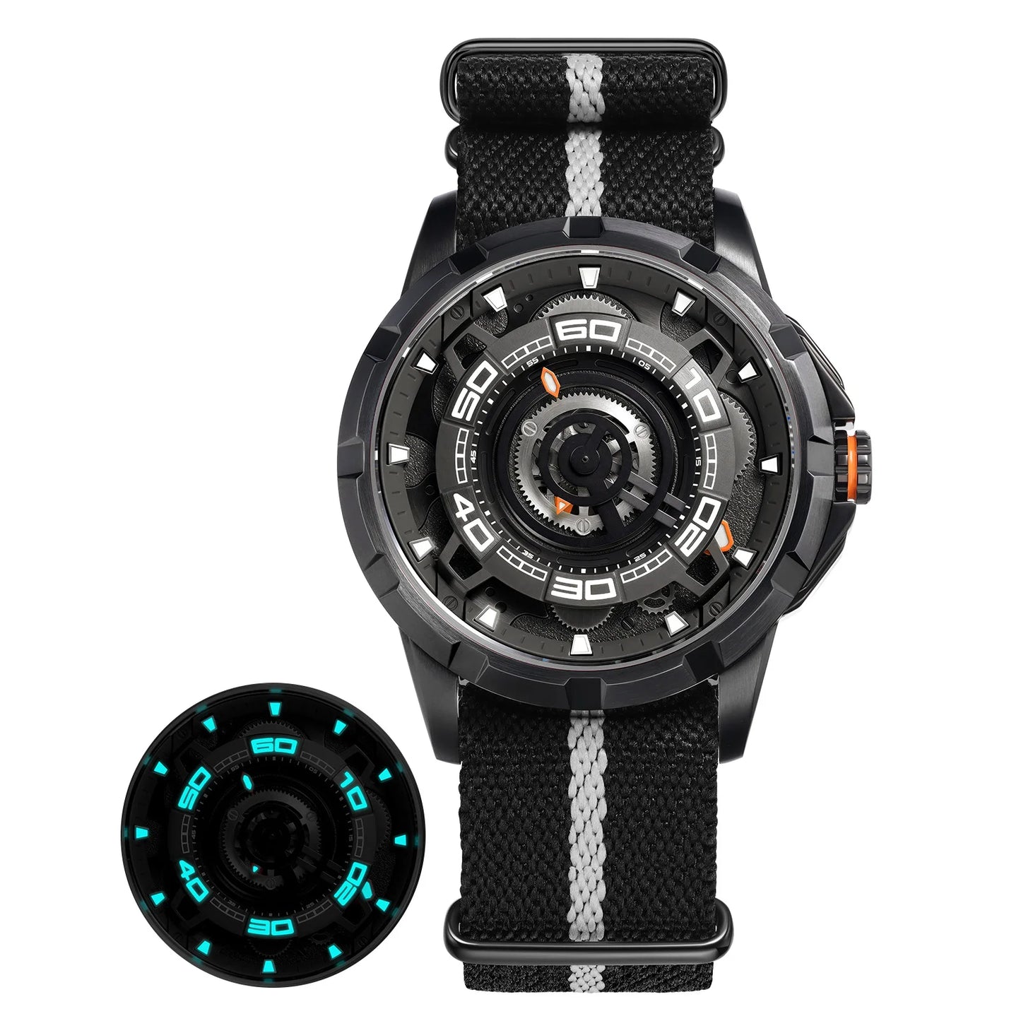 BERNY Automatic Skeleton Watch For Men 3D Dial 5ATM Luminous Sapphire 316L Steel MIYOTA 82S0 Mechanical Top Luxury Men's Watches