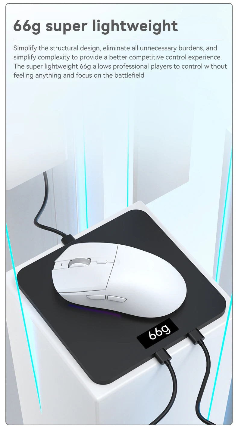 AJAZZ AJ139Pro/AJ139V2MC vezeték nélküli egér PMW3395/PAW3311 chipkészlettel, 12000-26000Dpi, professzionális gamer egér