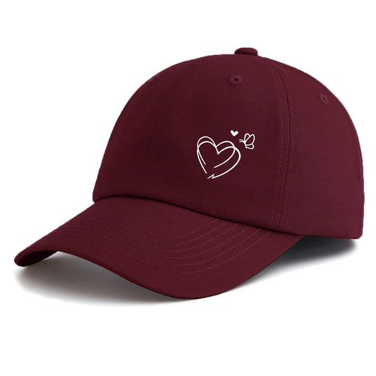 1pc Heart Butterfly Print  Baseball Cap for Adults,  Minimalist Retro Style Casual Soft Adjustable Dad Hat, Perfect As Gift