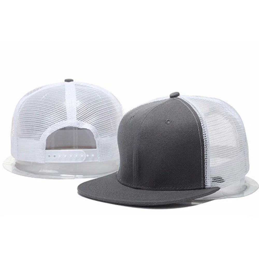 Herre-kasketter, flad hat, hiphop-snapback, fancy nitte-baseballkasket, street dance-kasket, trendy mesh-visir, unge drenge og piger