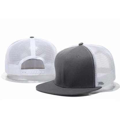 Herre-kasketter, flad hat, hiphop-snapback, fancy nitte-baseballkasket, street dance-kasket, trendy mesh-visir, unge drenge og piger