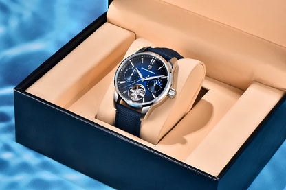 PAGANI DESIGN 41mm Men’s Luxury Mechanical Watch  Sapphire Crystal, Leather Strap & Waterproof