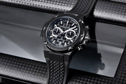 Quartzhorloges voor heren van PAGANI DESIGN – Luxe sportchronograaf, waterdicht, voorzien van lichtgevende wijzers en een saffierglas met antireflectiecoating