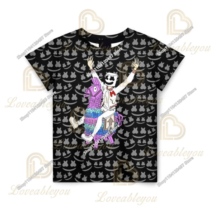 T-shirt Fortnite para Crianças Banana Peely, T-shirt para Homem e Mulher, T-shirt Battle Royale, Top de Verão Harajuku