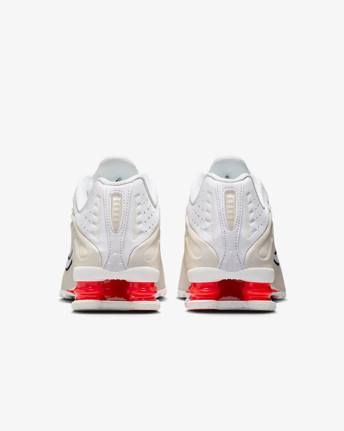Nike Shox R4 Women's Running Shoes Low-Top Casual Comfort Breathable Wear-Resistant Support White Sail Crimson AR3565-103
