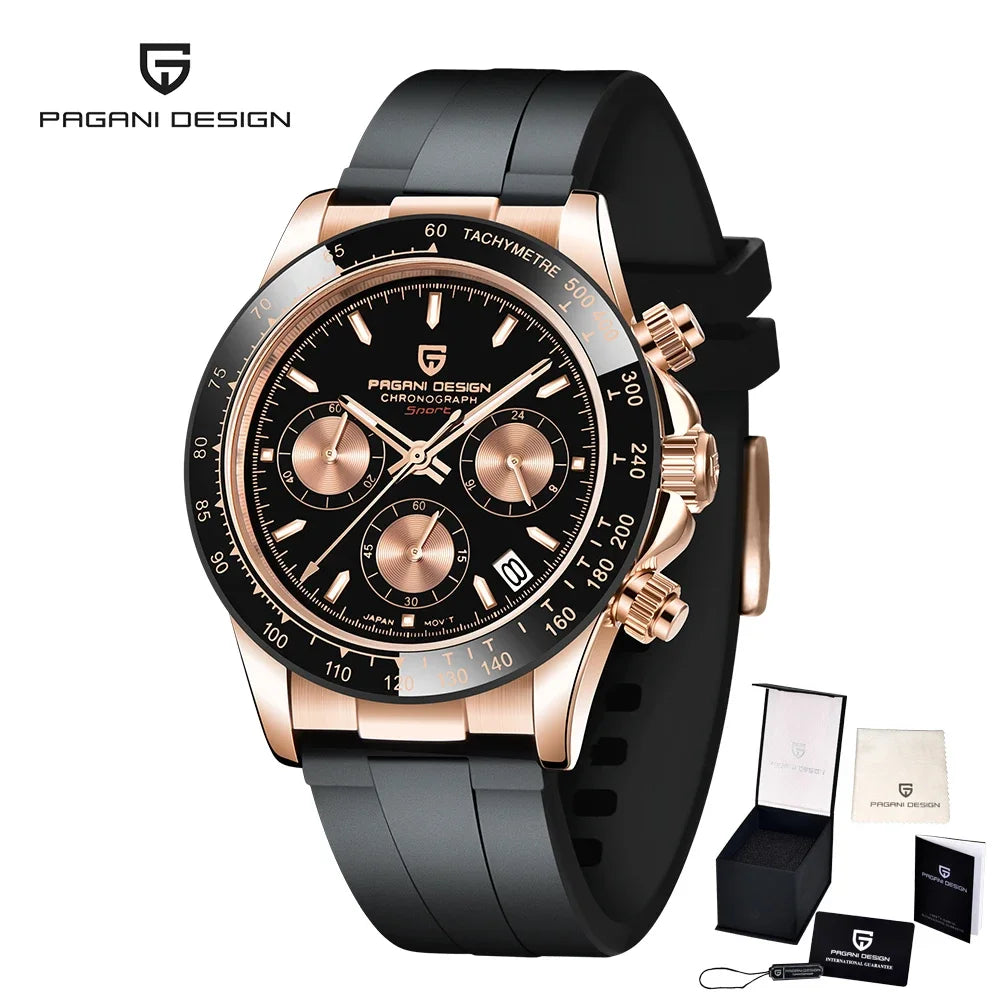 2026 New PAGANI DESIGN PD-1664 Meteorite Dial Fashion Men Quartz Wristwatches 100M Sapphire Glass Chronograph relogio masculino