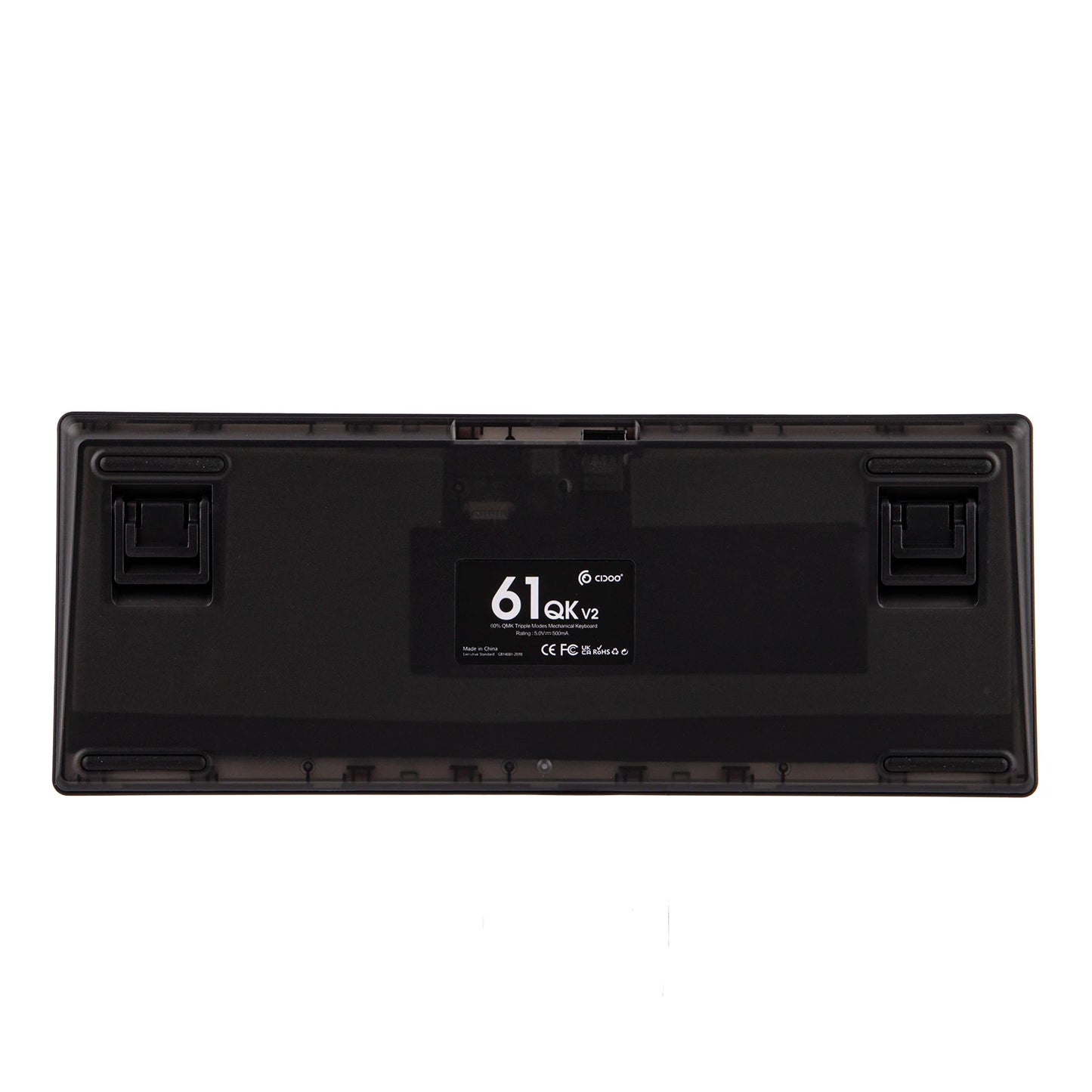 CIDOO QK61 V2 VIA-Programmable 60% Gasket Structure Wired/2.4GHz Wireless/Bluetooth Compact Keyboard with South-Facing LEDs