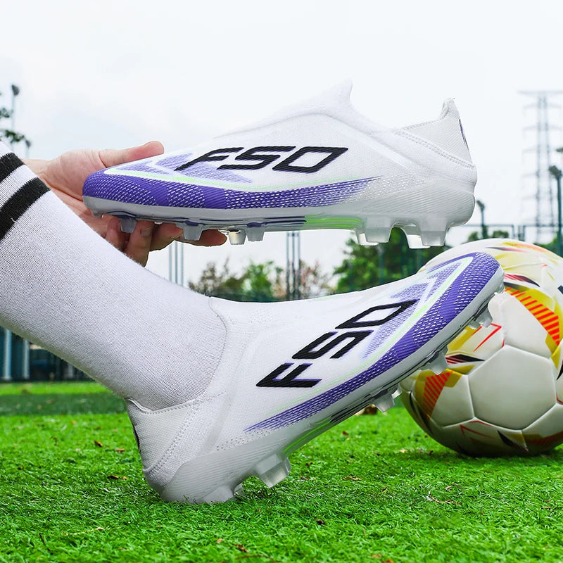 Nouvelles Chaussures de Football pour Hommes, Baskets de Futsal d'Extérieur, Crampons Antidérapants de Haute Qualité pour Match sur Gazon, Chaussures de Foot Montantes Légères, Meilleures Ventes