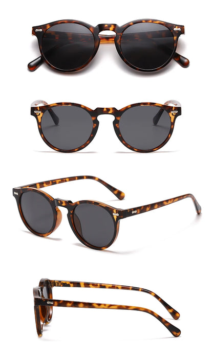 Peekaboo polarized sunglasses for men korean fashion driving round sun glasses for women uv400 green brown summer accessories