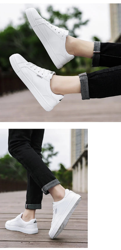 Men's Casual Skateboarding Shoes White Outdoor Leisure Sneakers Breathable Walking Shoes Flat Shoes Chaussure Homme 39-48