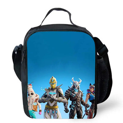 Lunch Bags for Children,Cartoon Fort-nite School Picnic Bags for Girls Boys,Kids Insulated Cooler Lunch Bags Portable Lightweigh