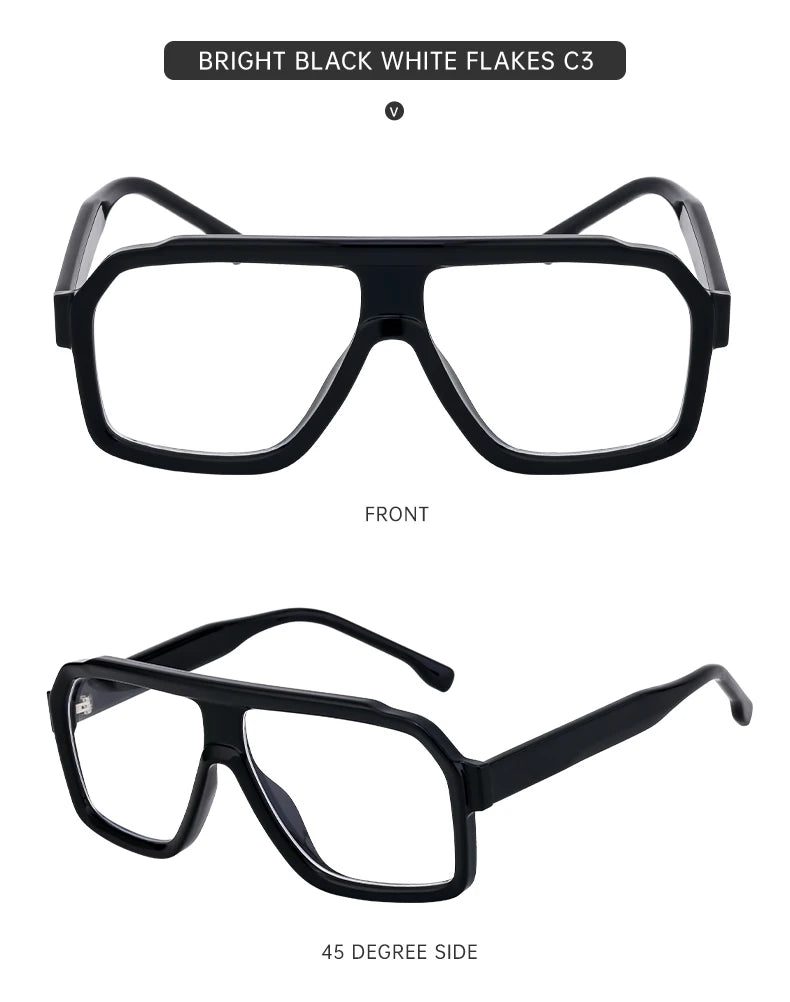 Classic Oversized Square Sunglasses Men 2026 Luxury Brand Trendy Metal Big Frame Goggles Eyewear Stylish Sun Glasses For Ladies