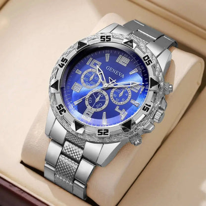 1/4PCS Fashion Business Men Watch Luxury Big Dial Mens Quartz Wristwatches Clock Gift Reloj Hombre（Without Box）