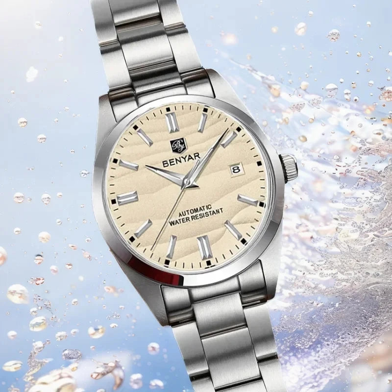 BENYAR Top Sand Series 40mm Hot Selling Mechanical Watch 316L Stainless Steel Simple 5 Bar Waterproof Automatic Men's Watch