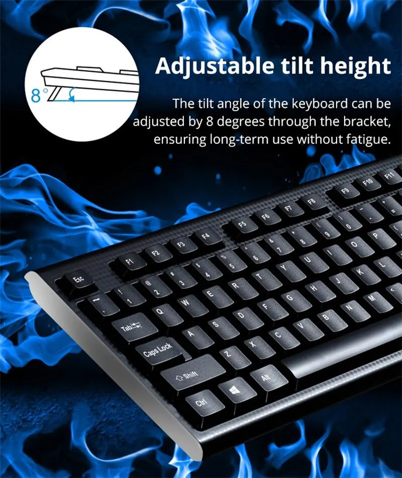 Teclado individual Q9 USB de conector quadrado para escritório e casa, PS2 de conector redondo, com fios, para computador de secretária