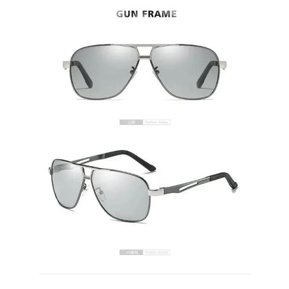 1PC Top Aluminum Magnesium Square Polarized  Photochromic Sunglasses Men Sun Glasses Safety Driving Oculos De Sol Masculino