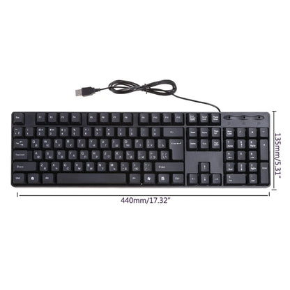 Teclado ergonómico USB para PC, teclado ruso / teclado inglés DropShipping