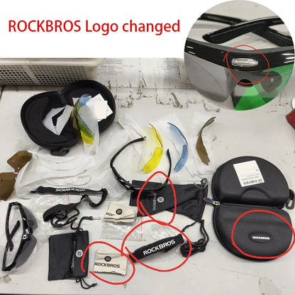 ROCKBROS Polarized Cycling Glasses Men Sports Sunglasses Road MTB Mountain Bike Bicycle Riding Protection Goggles Eyewear 5 Lens