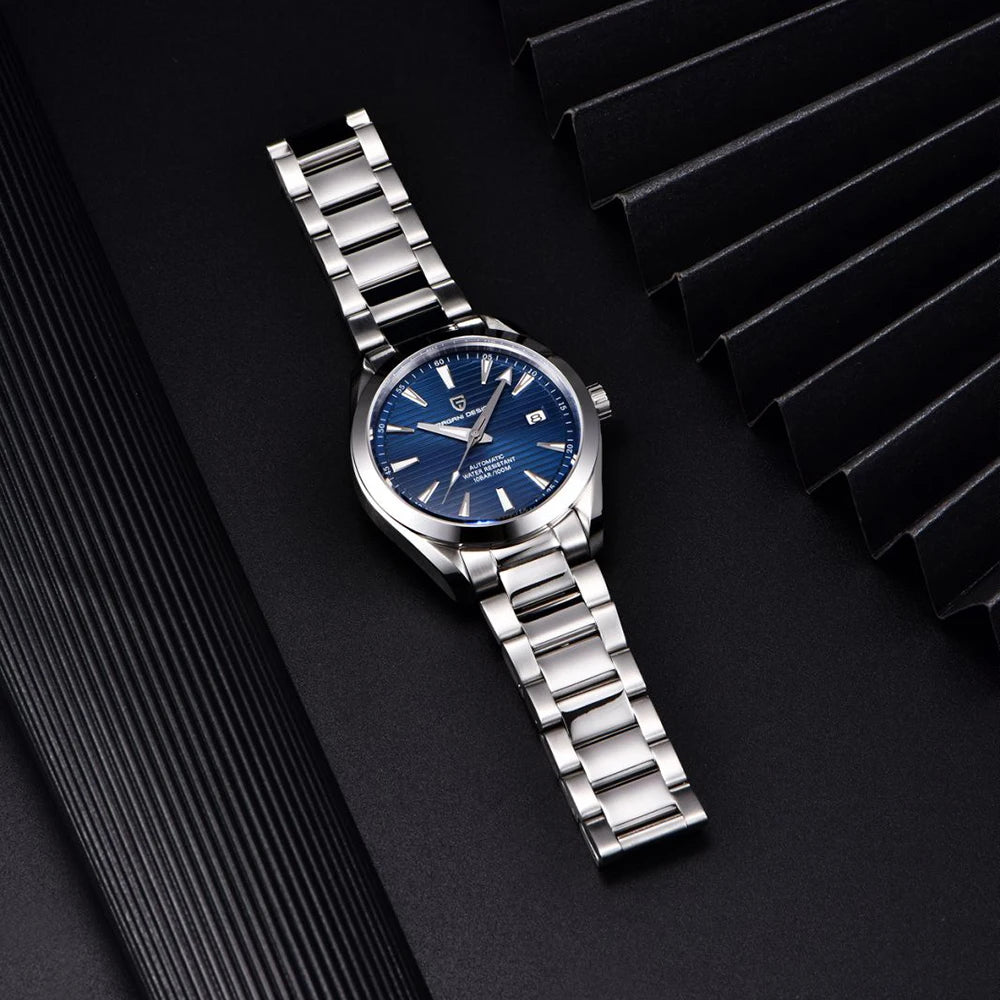 Reloj de lujo para hombre PAGANI DESIGN – Modelo automático mecánico (calibre 8215), de acero inoxidable, hermético, con indicador de fecha y agujas luminiscentes