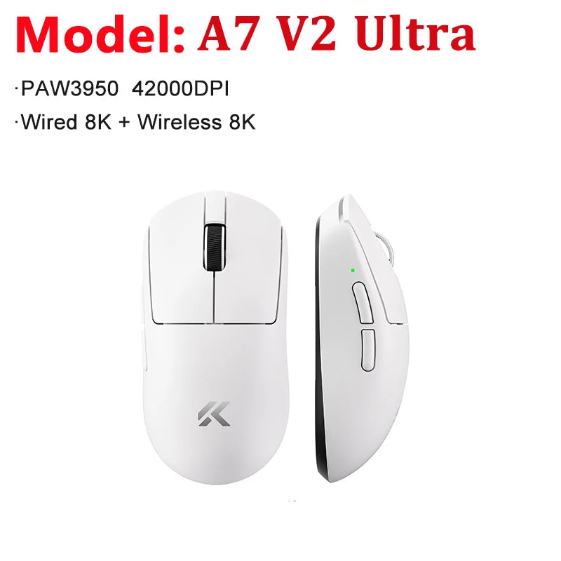 MCHOSE A7 V2 Ultra/Pro Lightweight Wireless Gaming Mouse Dual 8000Hz PAW3950 TI 42000DPI Mice For PC E-sports Gamer