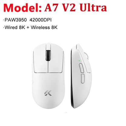 MCHOSE A7 V2 Ultra/Pro Lightweight Wireless Gaming Mouse Dual 8000Hz PAW3950 TI 42000DPI Mice For PC E-sports Gamer