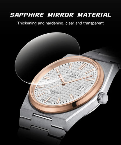 2026 New 37MM SPECHT&SOHNE Men Automatic Mechanical Watches Japan 8215 Movt Sapphire Ice Blue Stainless Steel Relogio Masculino