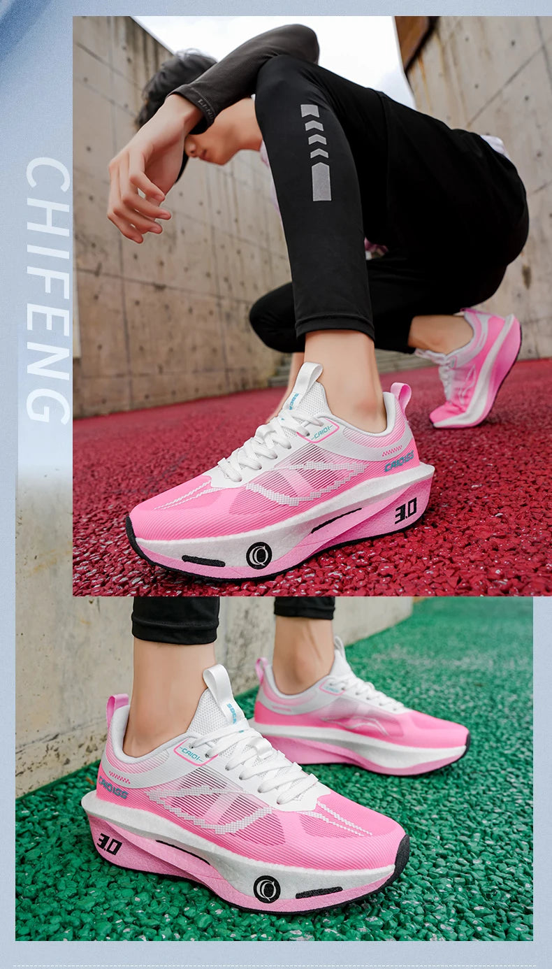 Scarpe da running con piastra in carbonio per maratona, uomo e donna, sportive, traspiranti, leggere, comode, da atletica e outdoor