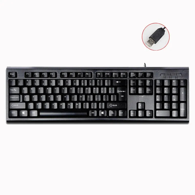 Teclado individual Q9 USB de conector quadrado para escritório e casa, PS2 de conector redondo, com fios, para computador de secretária
