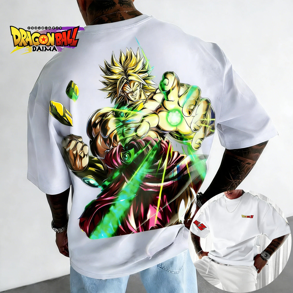 Dragon Ball Legend Super Saiyan Broly T-shirt Men's Short Sleeve Spring and Summer New Men's  Women's Through Top American Style